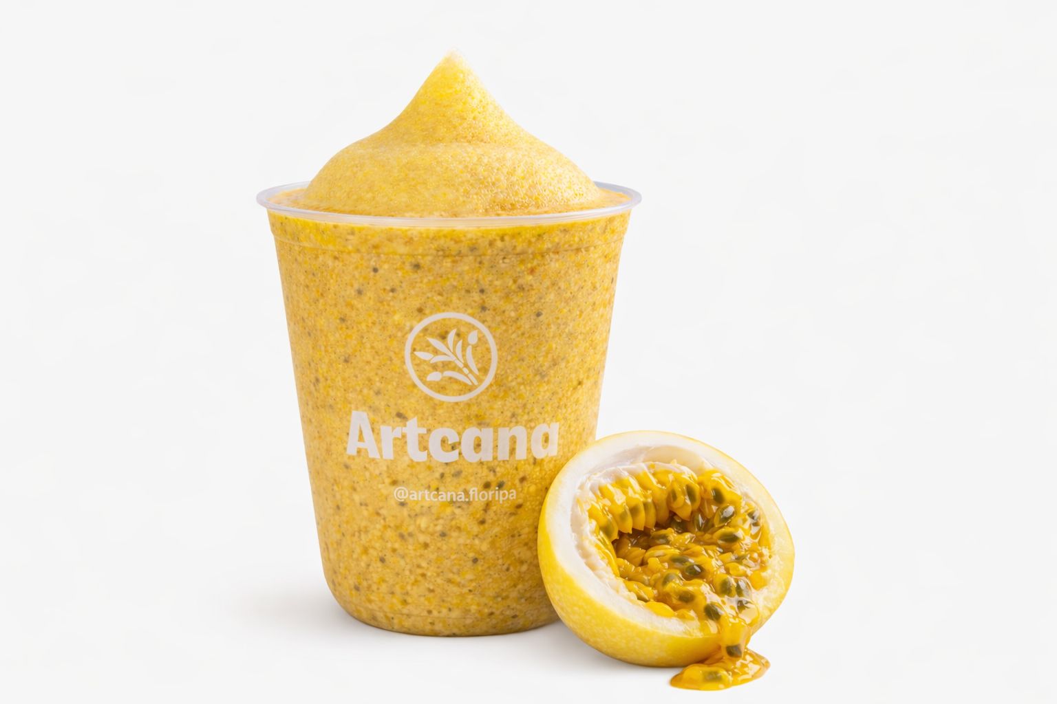 Frozen de caldo de cana com maracujá