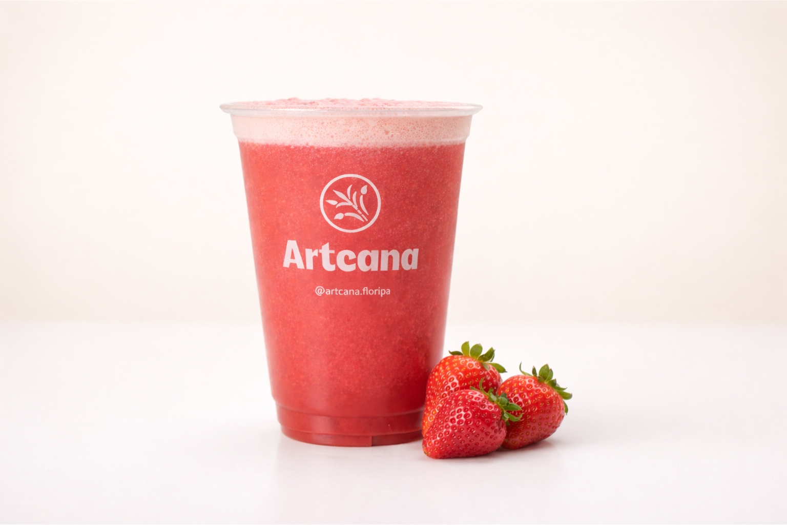 Caldo de cana com morango